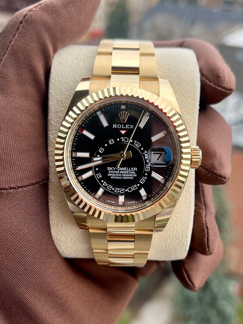 Yellow Gold Rolex Sky Dweller Oyster Perpetual 2022 Rolex Sky