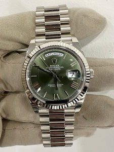 Rolex Day-Date 40 White Gold with Olive Dial (Brand New)