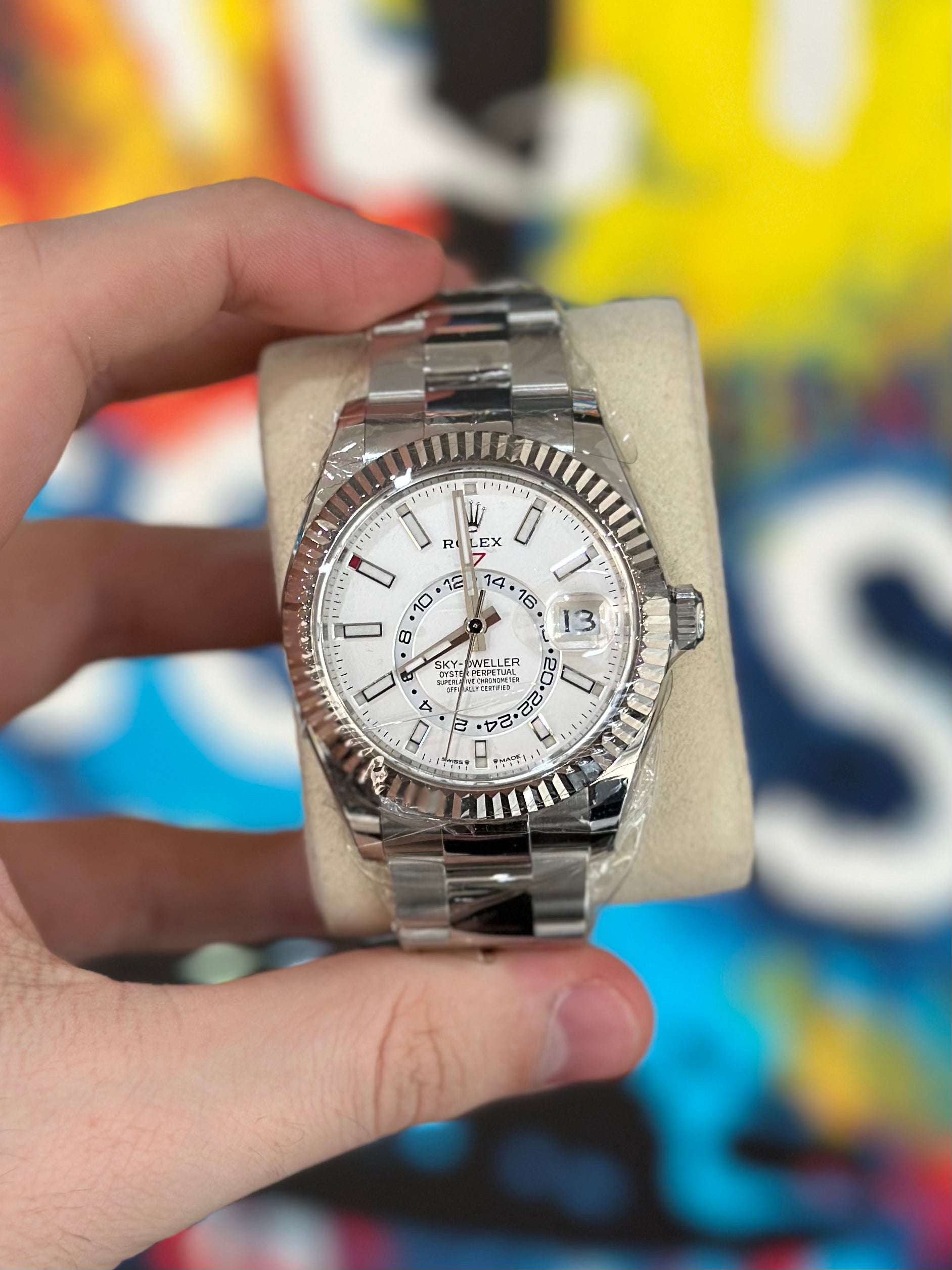 Rolex Sky Dweller White Dial on Oyster Bracelet Brand New