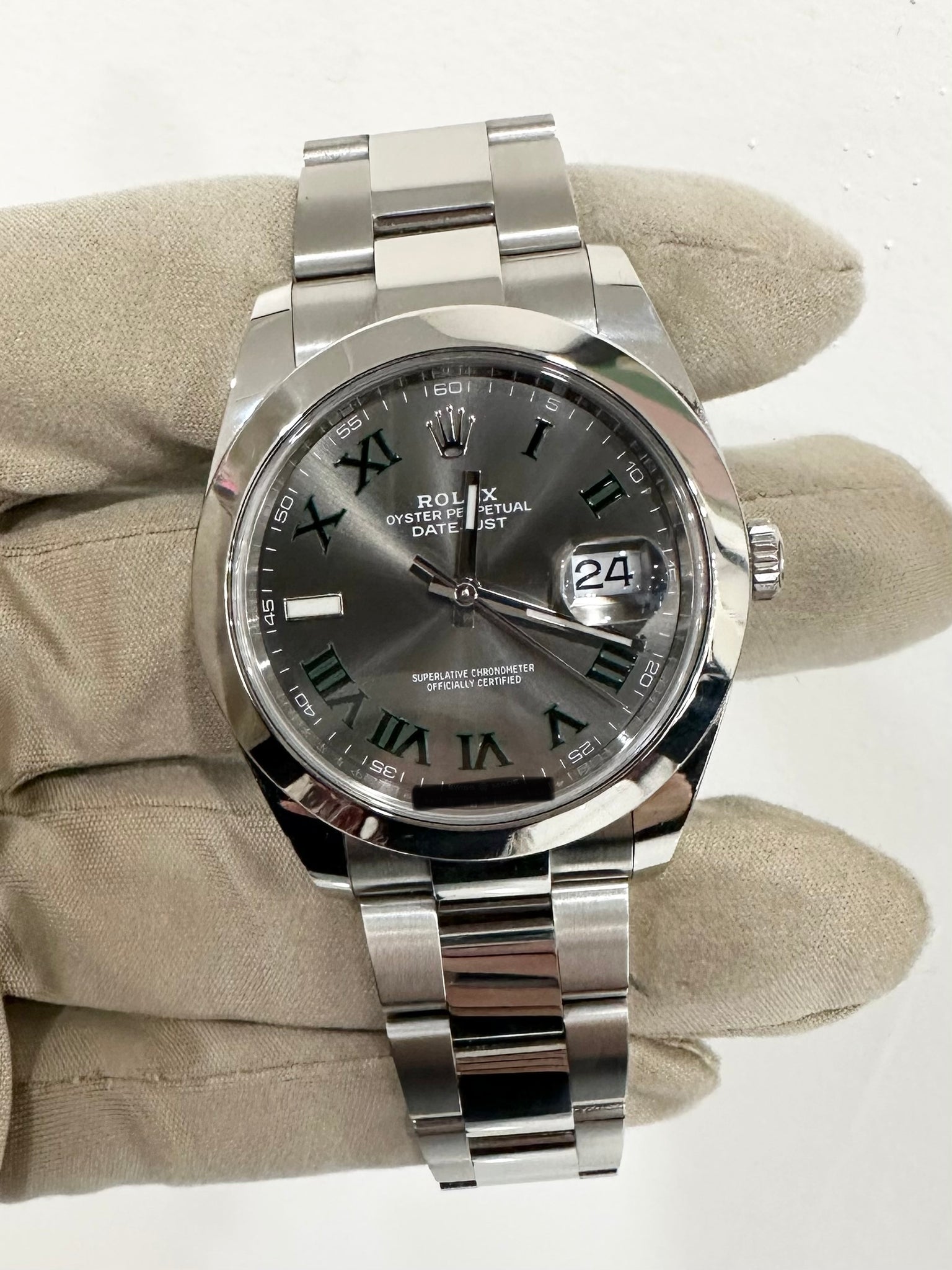 Smooth Bezel Rolex 41 Wimbledon New 2024 Rolex Datejust 41mm