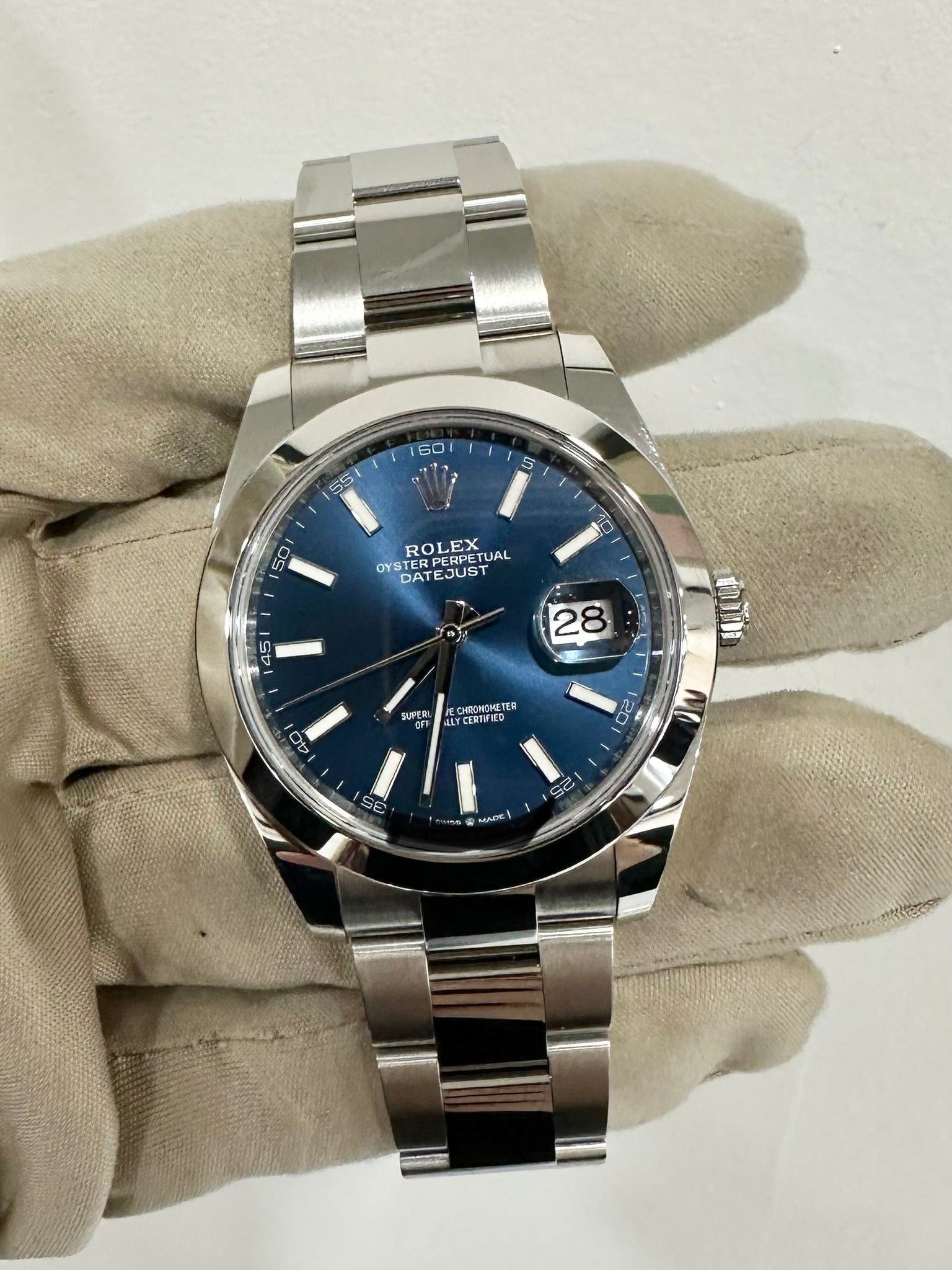 Rolex silver blue dial Clearance